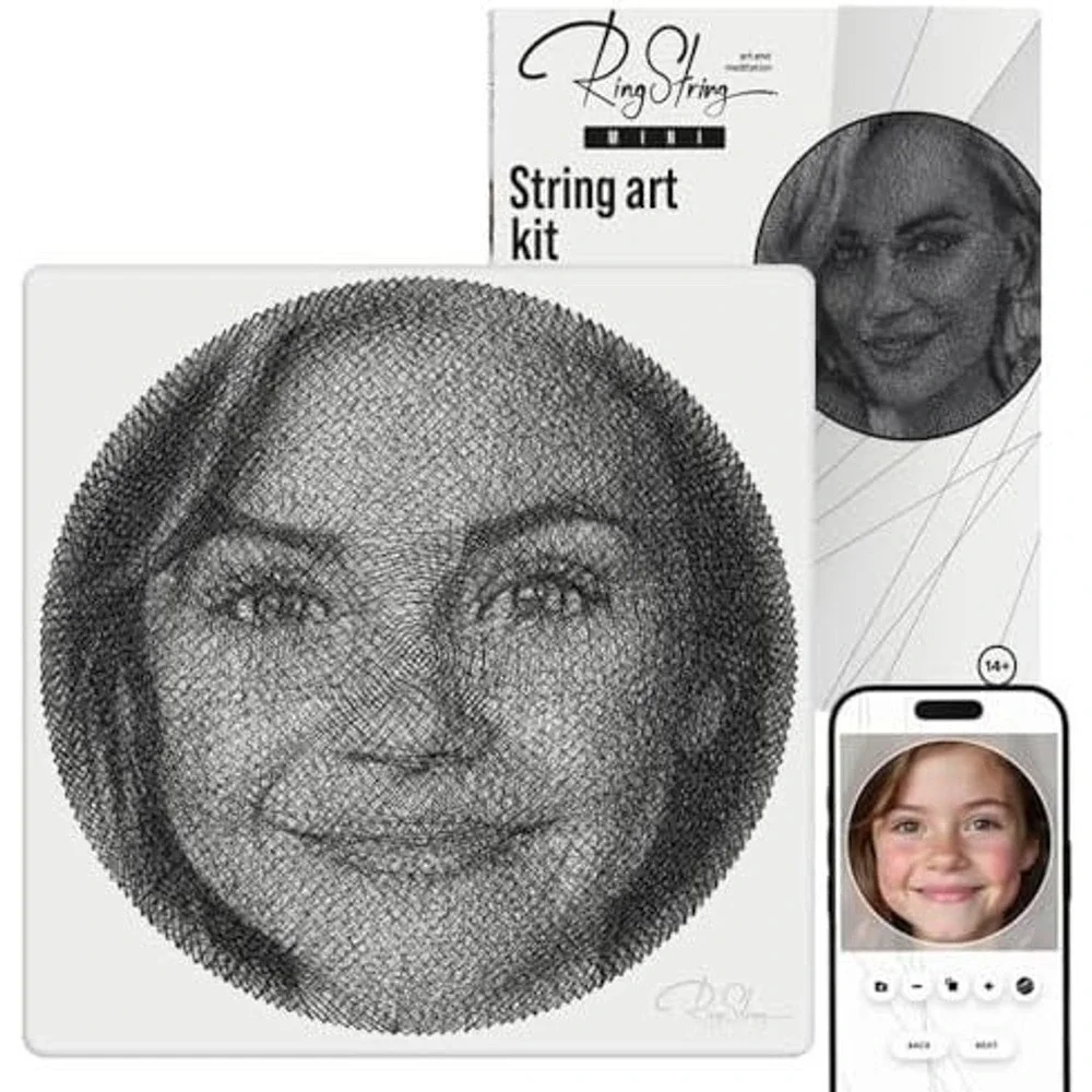RINGSTRING Mini String Art Kit DIY Custom Photo Portrait 35x35cm Art